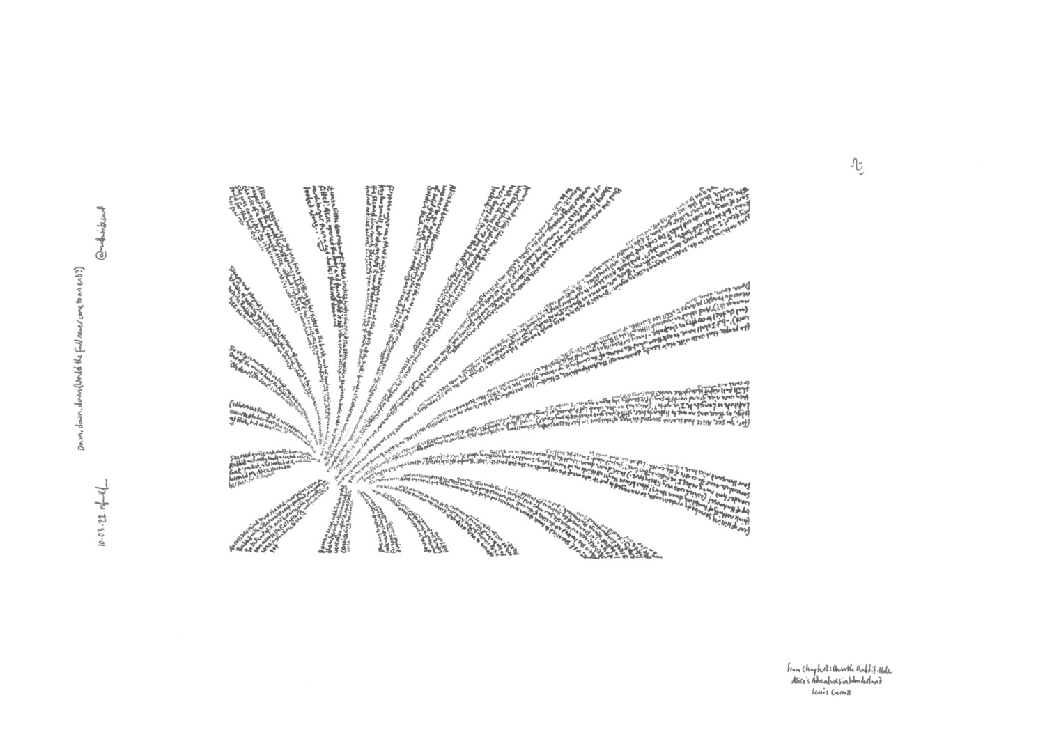 Abstract, on an extract from 'Alice's Adventures in Wonderland', by Lewis Carroll (1832-1898)